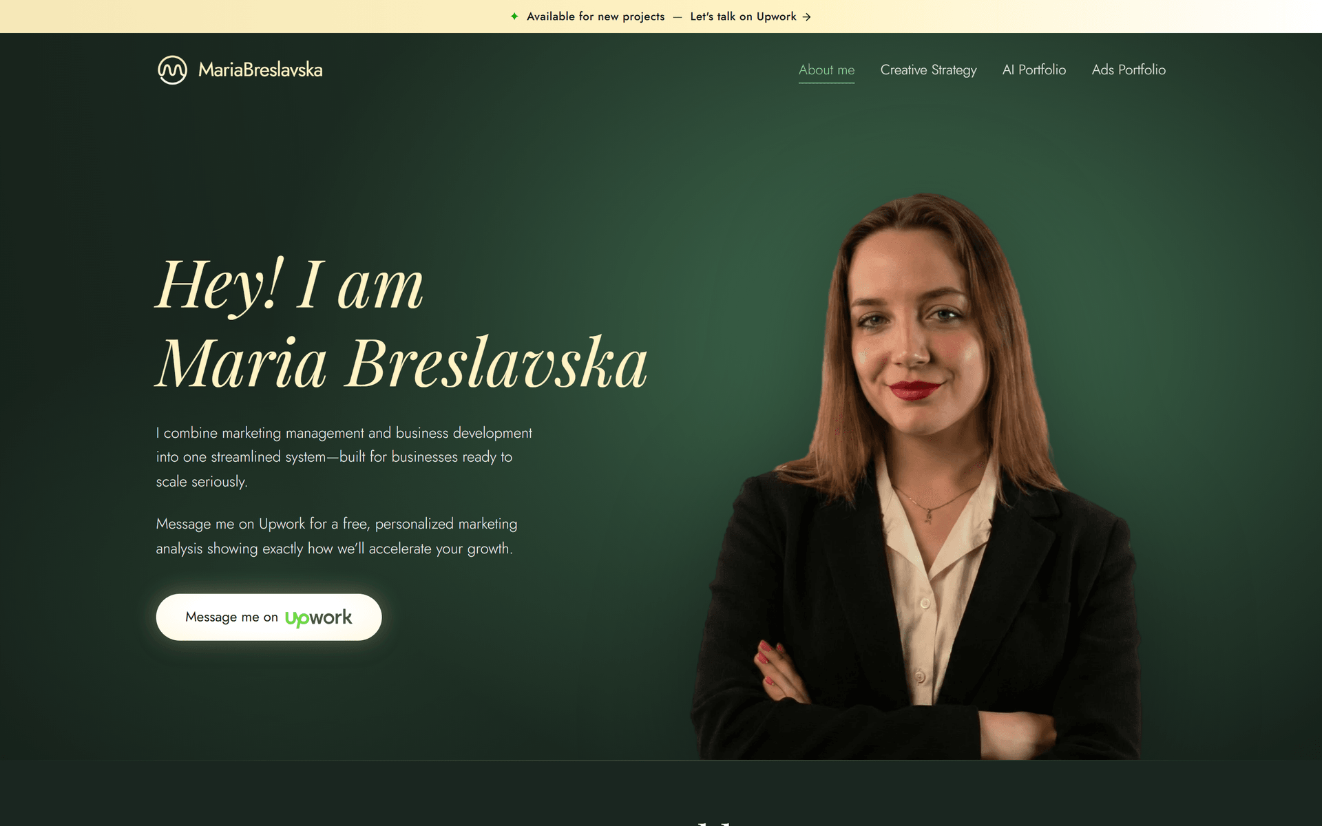 Maria Breslavska — A website beyond Wix