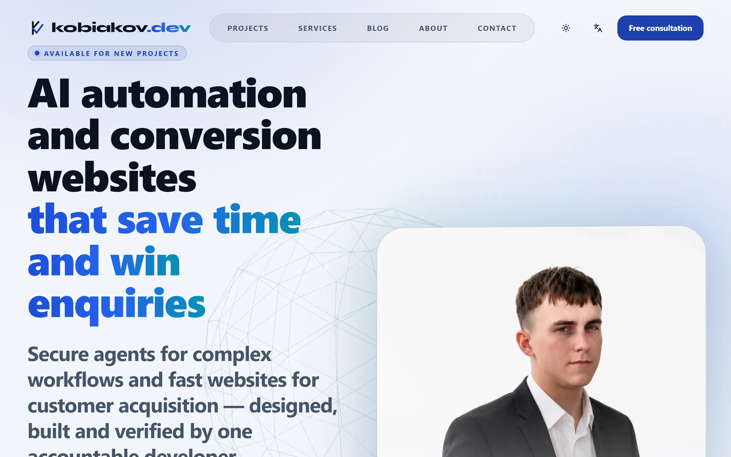 kobiakov.dev — Full-Stack Portfolio